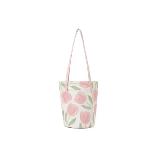 NEARAY A Kitchen Pen In One Hand Polyester Shoulder Bag Medium Size Women's Tulip Pink