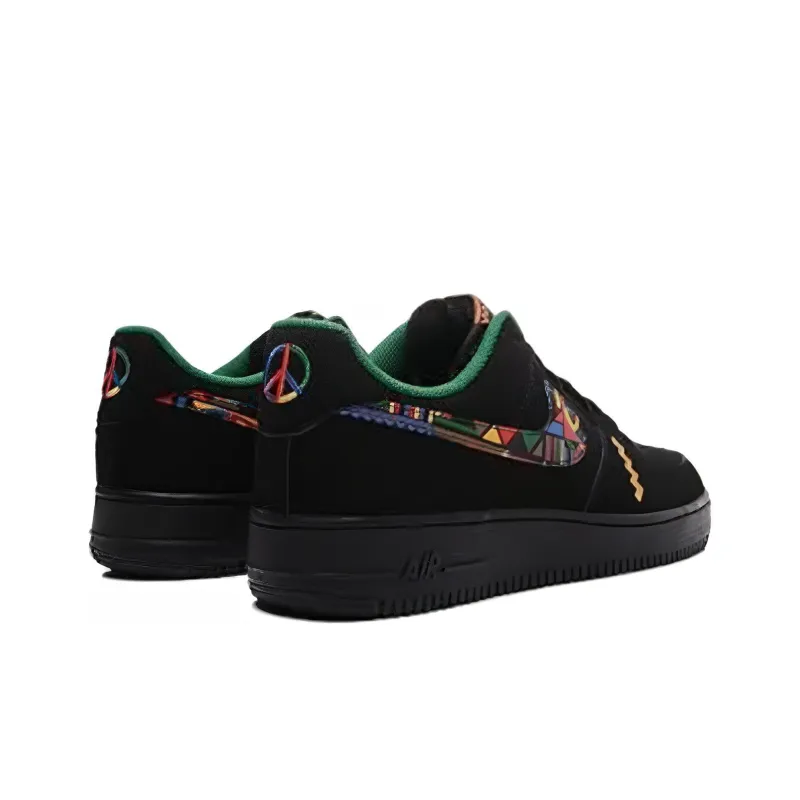 Nike Air Force 1 Cushioning Wear-Resistant Low-Top Skateboard Shoes Men's Black-2