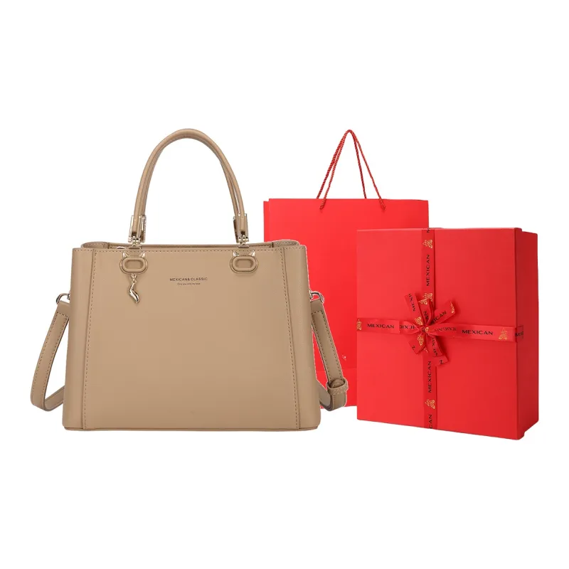 MEXICAN Polyurethane Crossbody Bag, One Shoulder Handbag Regular Women's Apricot Camel/Black/Ecru-17