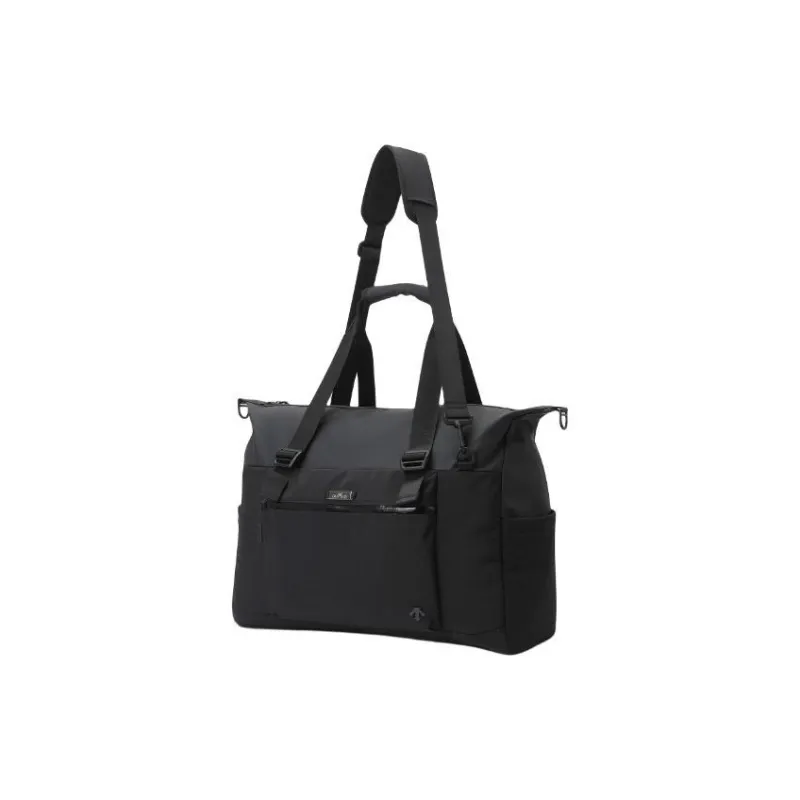 DESCENTE Dualis Nylon With Synthetic Leather Crossbody Handbag Unisex Black-3