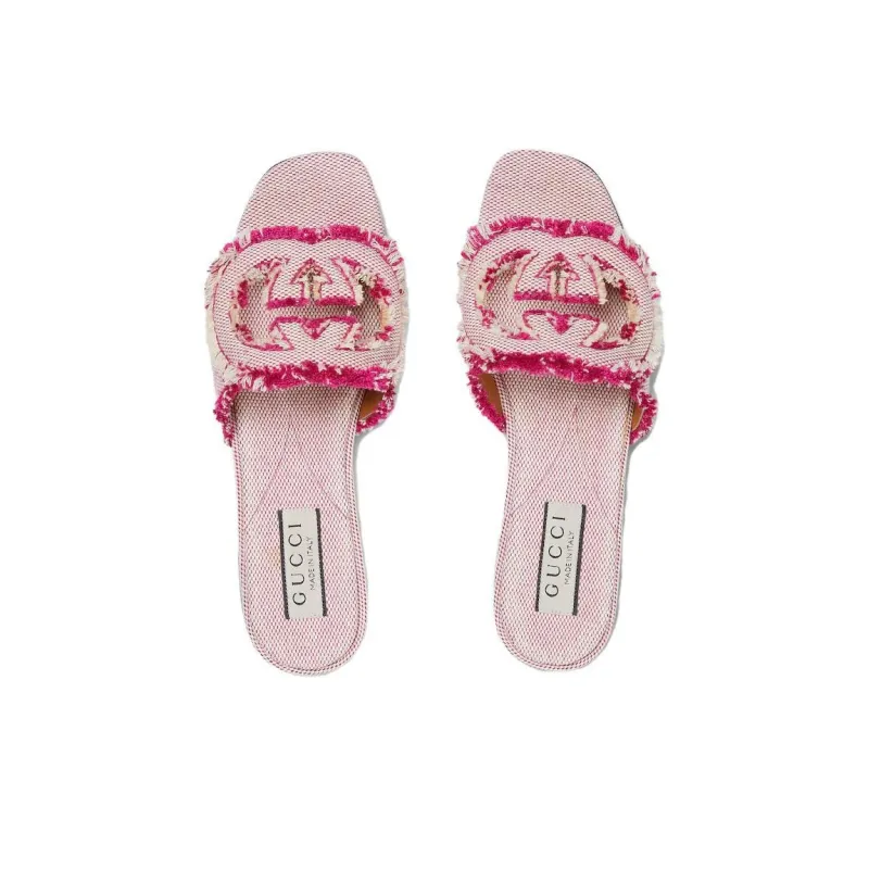 GUCCI Interlocking Slide Slippers Women's Fuchsia-4