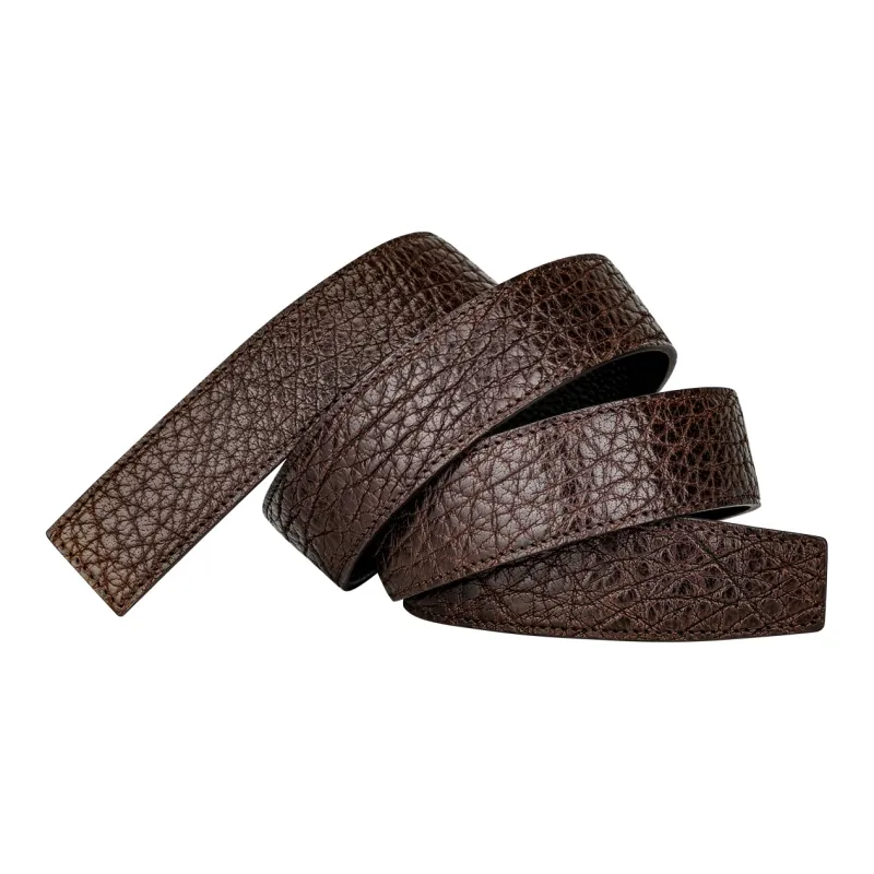 Jaylen Oos Trendy Versatile Wild Cow Leather Textured Top Grain Cow Leather Headless Belt Men's-9
