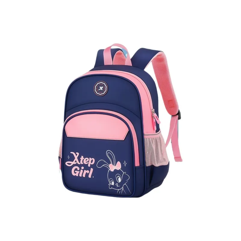 XTEP Fabric Student Bag Regular Men's Dark Blue Pink-4