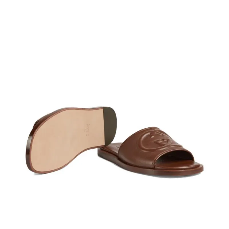 GUCCI Slide Sandal 'Interlocking G - Olivier Brown'-5
