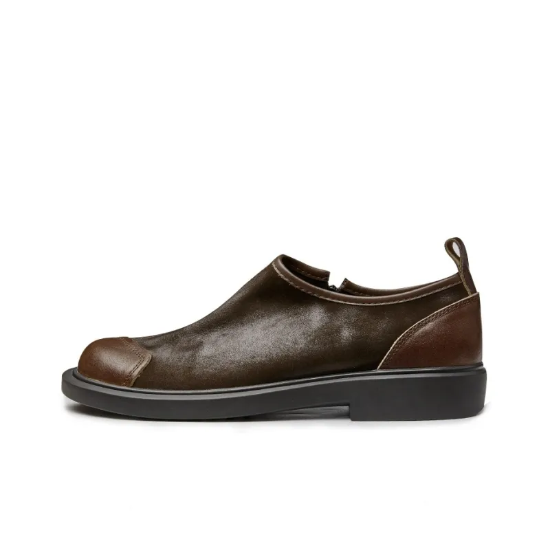 Brounvanm Men's Casual Shoes Men Low Top Black/Coffee-6