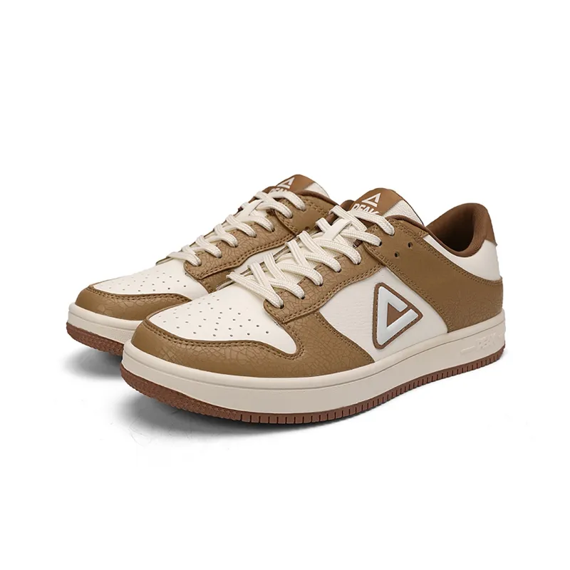 PEAK Skateboard Shoes Men Low Top Beige-2
