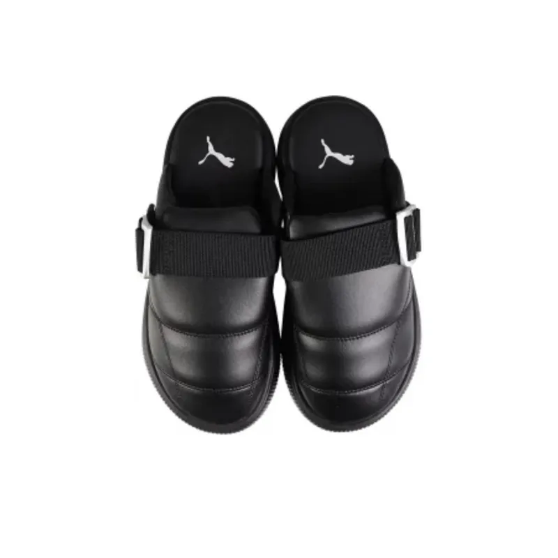 PUMA Suede Mayu Leather Mule Black Silver Women's-2