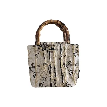 ALOENEY Handbags Ink Wash Gold Thread Bamboo Portable