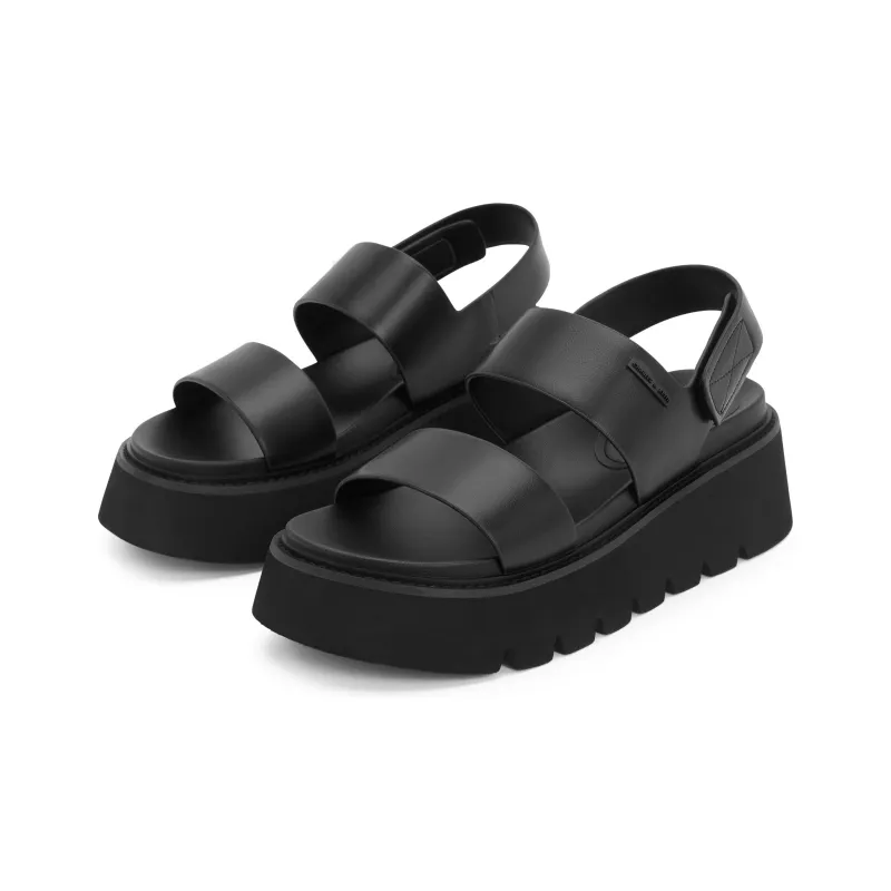 CHARLES&KEITH Small Ck One Strap Sandals 5.6cm Women's Beige/Beige/Black-3