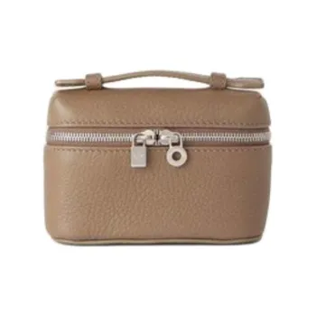Loro Piana Hammered Texture Calfskin Charm Bag Accessory Women's Warm Beige