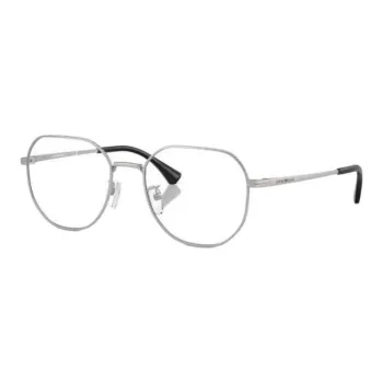 EMPORIO ARMANI Metal Irregular Shape Eyeglass Frames Men's Silver