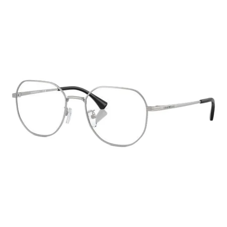 EMPORIO ARMANI Metal Irregular Shape Eyeglass Frames Men's Silver-0