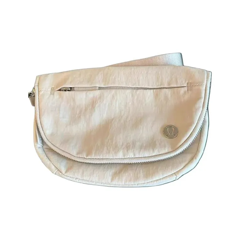 Lululemon Water-Resistant Fabric Shoulder Bag Crossbody Bag Unisex White Opal & Silver-0