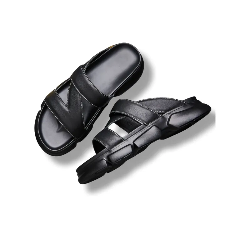 Brounvanm Beach Sandals Men's Black-3