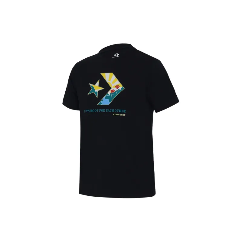 Converse Star Chevron Infill T Shirts Women's Black-2