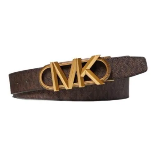 MICHAEL KORS Emblem Design Smooth Buckle Leather Belts Men's Brown