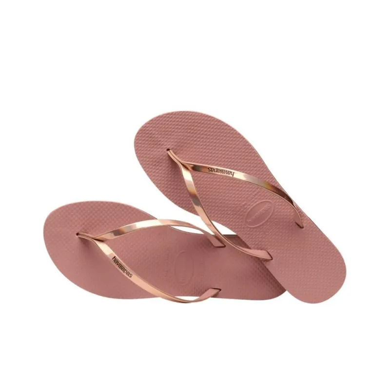 Havaianas You Metallic Abrasion-Resistant Flip Flops Women's Pink-3