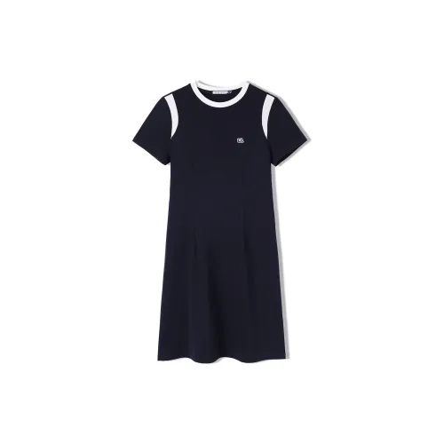 Elle Active Short-Sleeved Dresses Women's Navy Blue/White