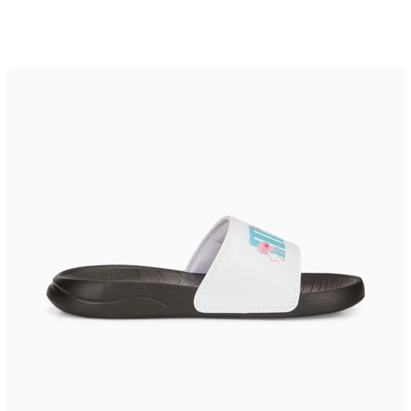 SPONGEBOB SQUAREPANTS x PUMA Popcat 20 Rubber Sole Slide Slippers Unisex White Black-1