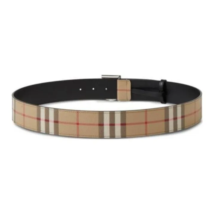 Burberry Tb Plaque Checked Buckle Belt-1