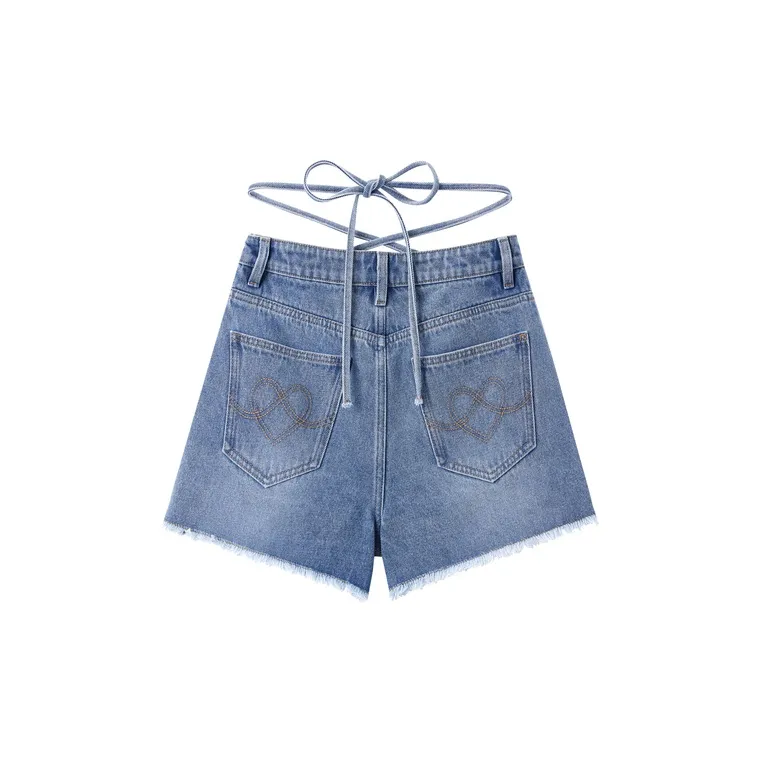 LEDIN Denim Shorts Women's Light Denim Blue-1