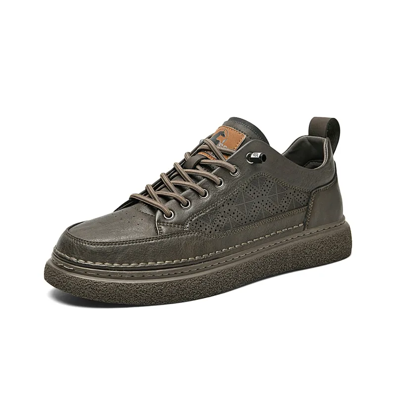 HLA Men's Casual Shoes Men Mid Top Black/Brown-39