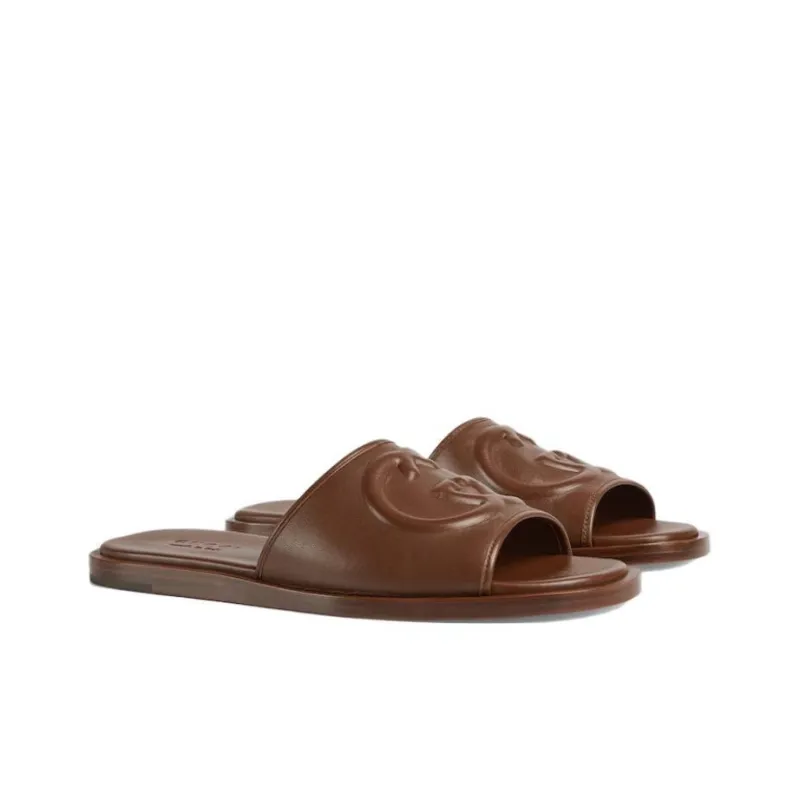 GUCCI Slide Sandal 'Interlocking G - Olivier Brown'-2