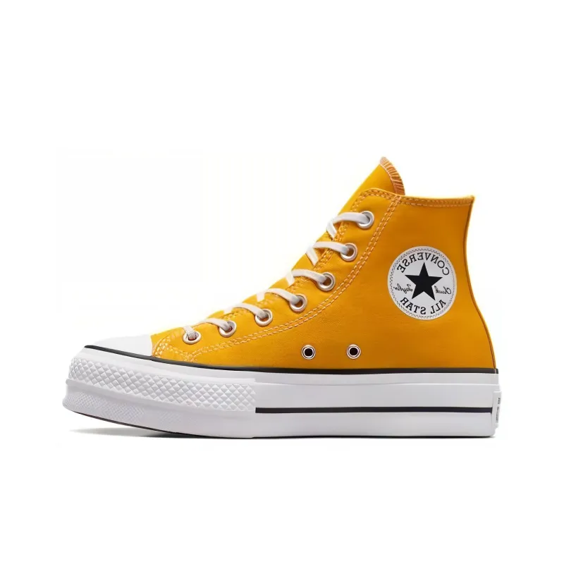 Converse All Star Lift Anti Slip Wear Resistant High Top Canvas Shoes Women's Yellow-1