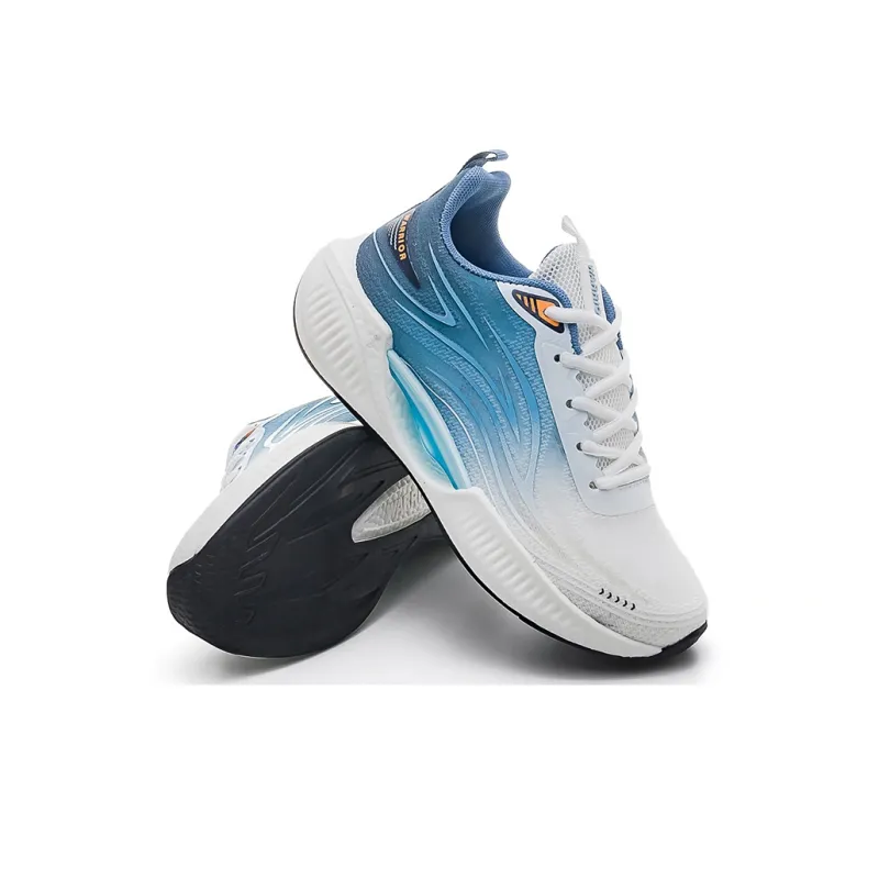 Warrior Wing Series Cushioned Anti Slip And Wear Resistant Lightweight Low Top Running Shoes Unisex Beige Blue Black-2