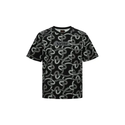 EVISU T-Shirts Men Black All Over