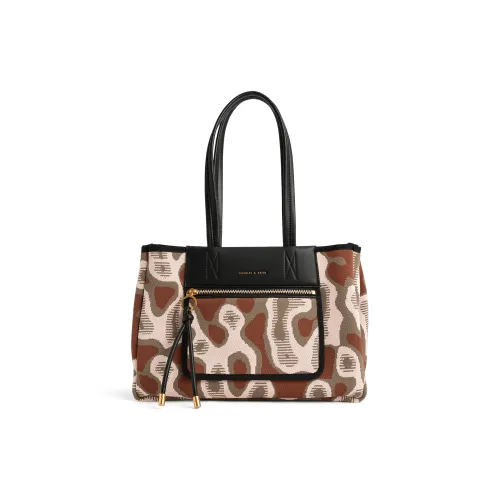 CHARLES&KEITH Fabric Bonded Polyurethane Synthetic Leather Shoulder Bag Women's Multi Composite Color