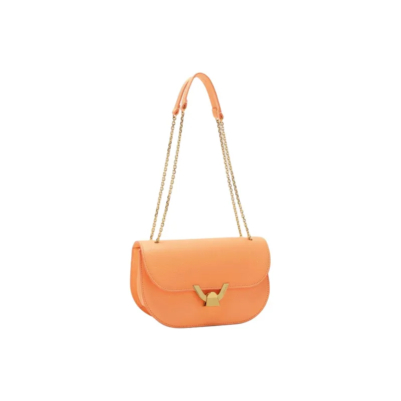 COCCINELLE Grain Leather Shoulder Bag, Crossbody Bag Medium Size Women's Orange-1