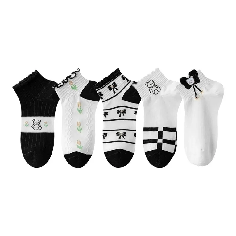 MIIOW No-Show Socks Women's 5 Pack-0