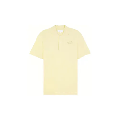 Maison Kitsune Polo Shirts Men Chalk Yellow