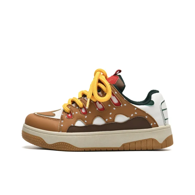 ABCIO Cushioning Coverage Balance Wear Resistant Low Top Skateboard Shoes Women's Brown-0