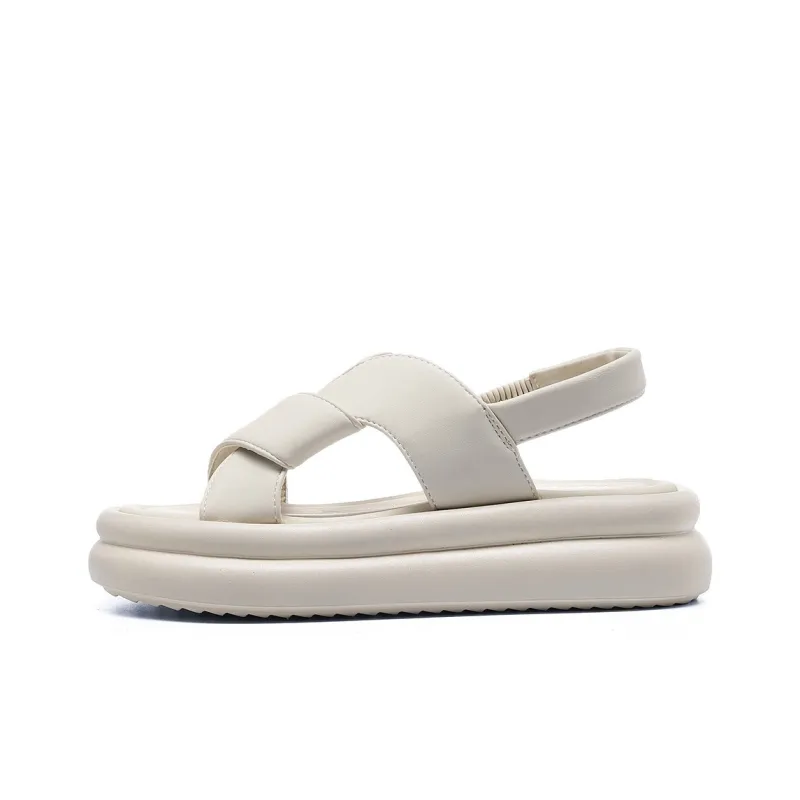 CARDANRO Beach Sandals Women's Beige, Black-6