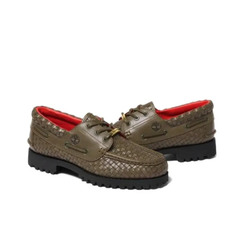 Timberland Woven Leather 3-Eye Lug Supreme Olive-4