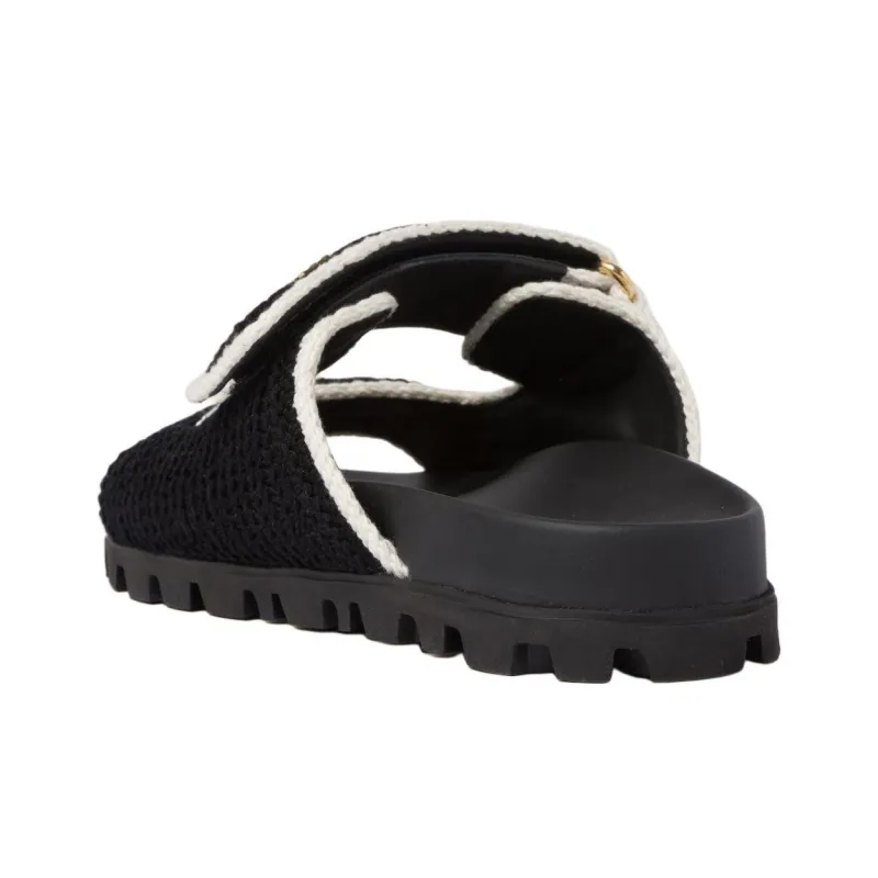 MIU MIU Slide Slippers Women's Black-3
