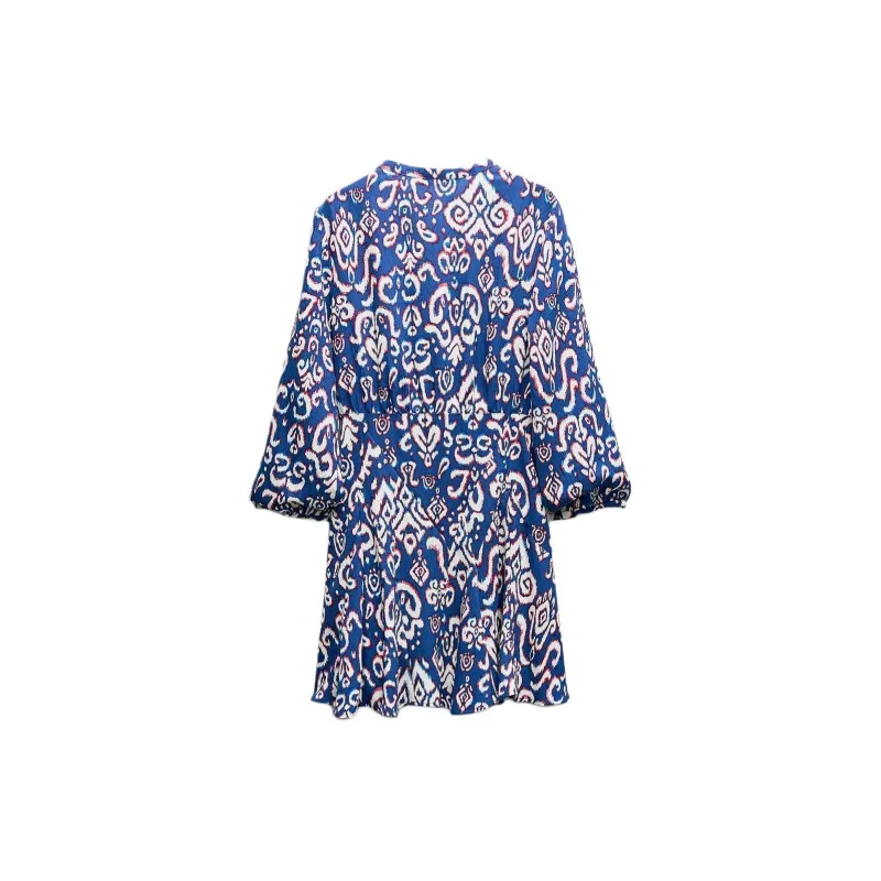 ZARA Long-Sleeved Dresses Women's Blue-1