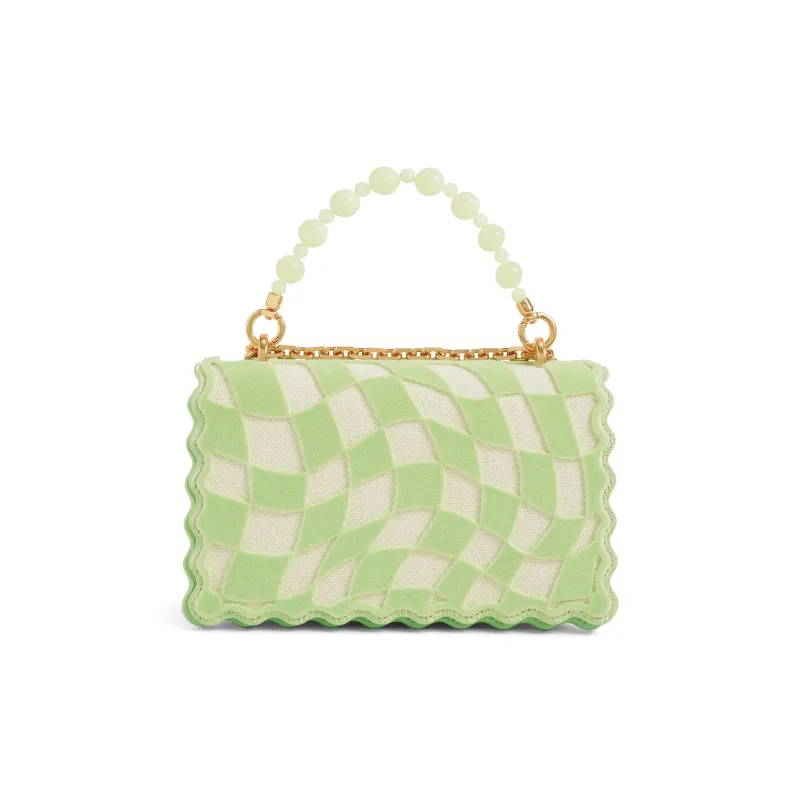 CHARLES&KEITH Fabric With Polyurethane Synthetic Leather One Shoulder Handbag Regular Women's Light Blue/Mint Green-3