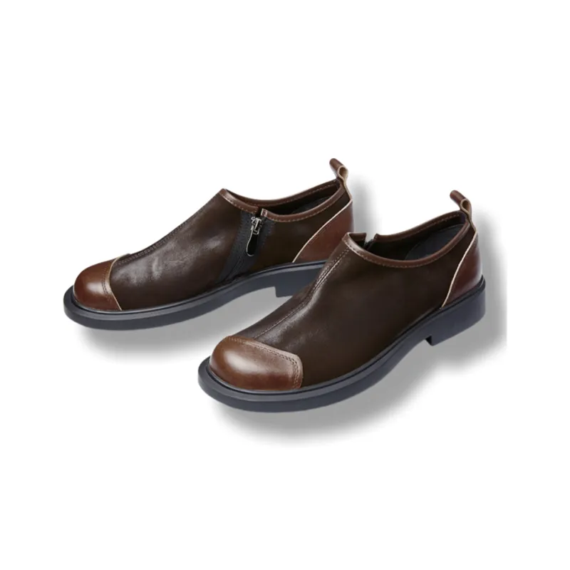 Brounvanm Men's Casual Shoes Men Low Top Black/Coffee-7