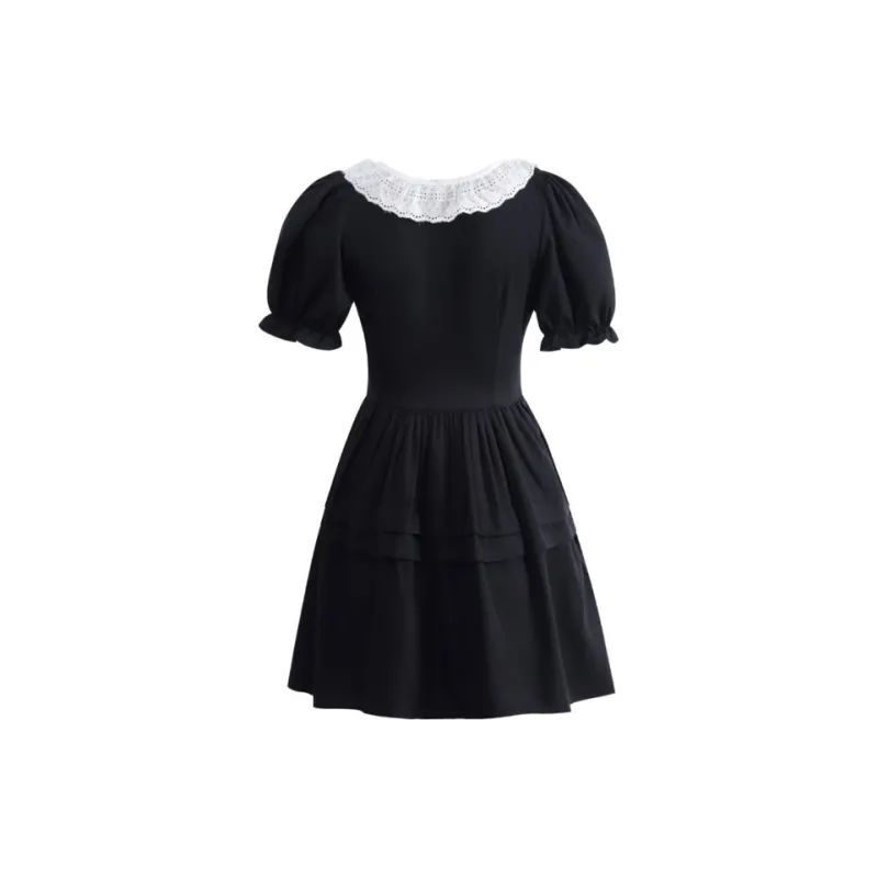 SKYA Short Sleeved Dress Women's Black-1