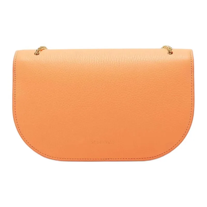 COCCINELLE Grain Leather Shoulder Bag, Crossbody Bag Medium Size Women's Orange-2