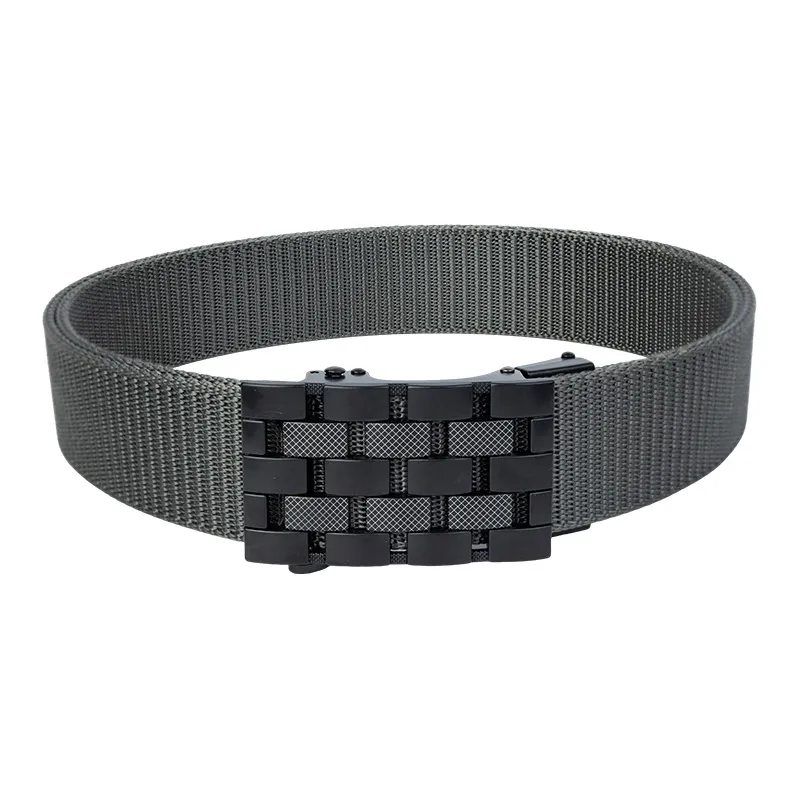 NINE NAIL 9 Section Stud Mesh With Adjustable Buckle Nylon Canvas Men's Belt Men's Width  3.5cm-8