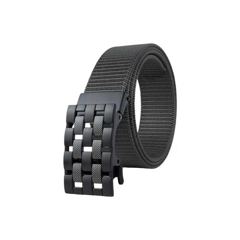 NINE NAIL 9 Section Stud Mesh With Adjustable Buckle Nylon Canvas Men's Belt Men's Width  3.5cm-7