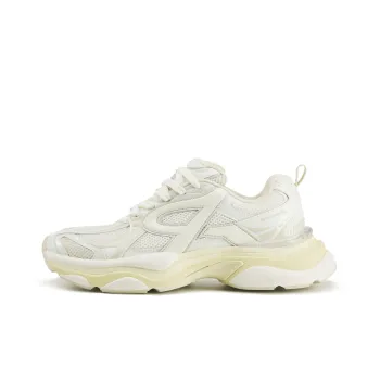 RASS Cushioned Wear Resistant Lightweight Height Increasing Low Top Running Shoes Unisex Ceramic Enamel White