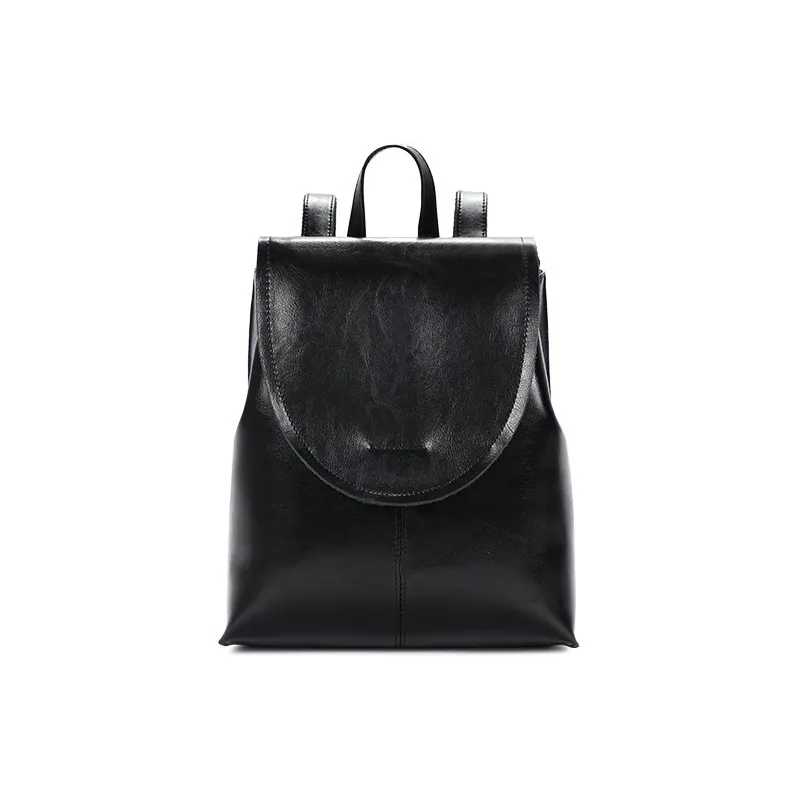 H YXIANG Cow Leather Backpack Women's Black/Red/Coffee/Brown-0