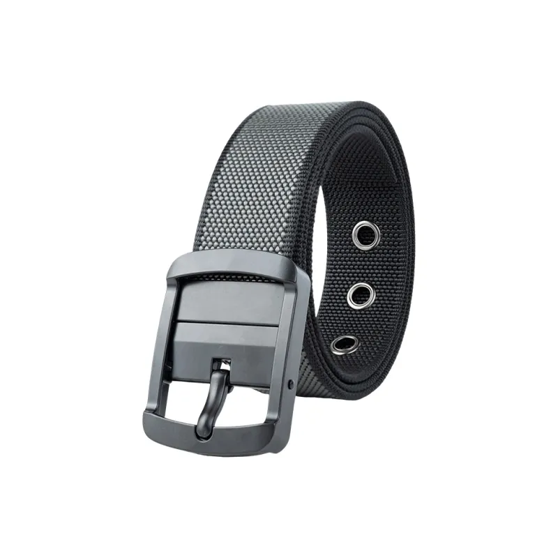 NINE NAIL 9 Section Double Sided Two Tone Pin Buckle Nylon Canvas Men's Belt Men's Width  3.5cm-2