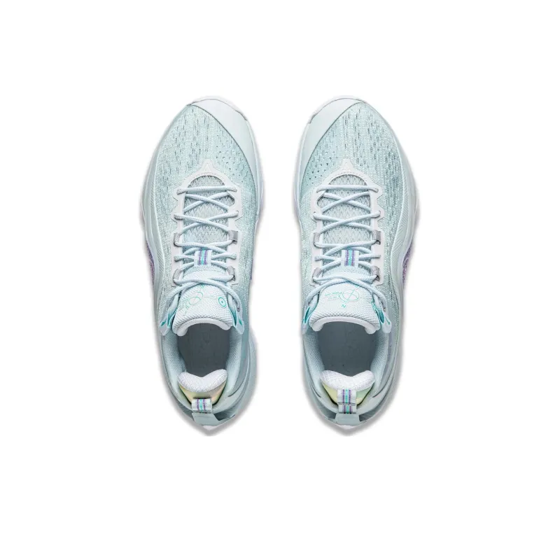 LiNing Shadow 5 V2 Cushioning Anti Slip Wear Resistant Breathability Low Top Basketball Shoes Men's Light Blue White-3