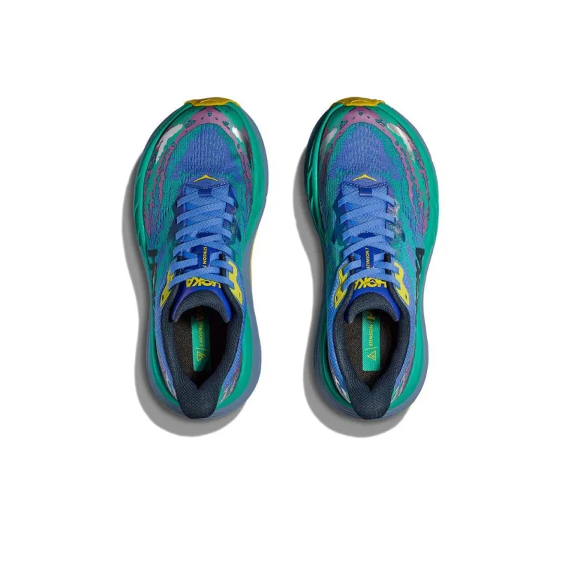 HOKA ONE ONE Stinson 7 Cushioning, Wear Resistant Low Top Running Shoes Women's Blue Green-3